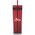 Gold Bond Red 16 oz Tube Tumbler with Straw