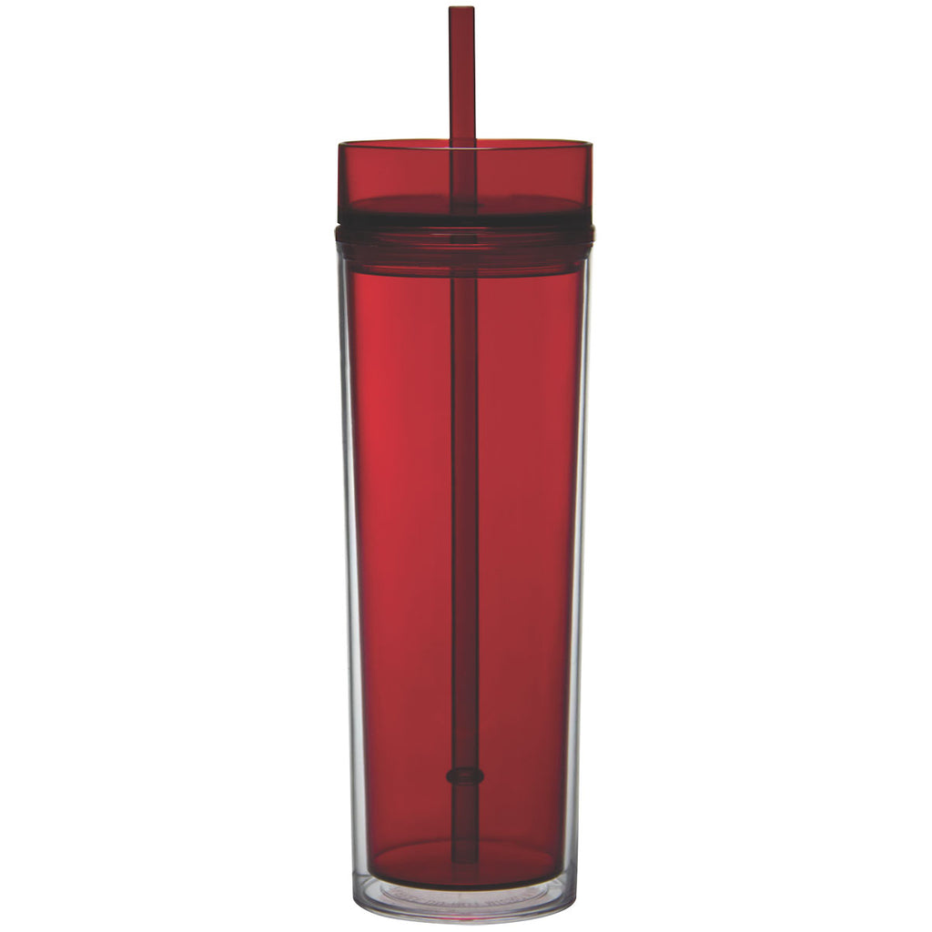 Gold Bond Inc Red 16 oz Tube Tumbler with Straw