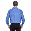 UltraClub Men's French Blue Long-Sleeve Performance Pinpoint