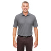 UltraClub Men's Charcoal Heather Heathered Pique Polo