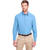 UltraClub Men's Columbia Blue Bradley Performance Woven Shirt