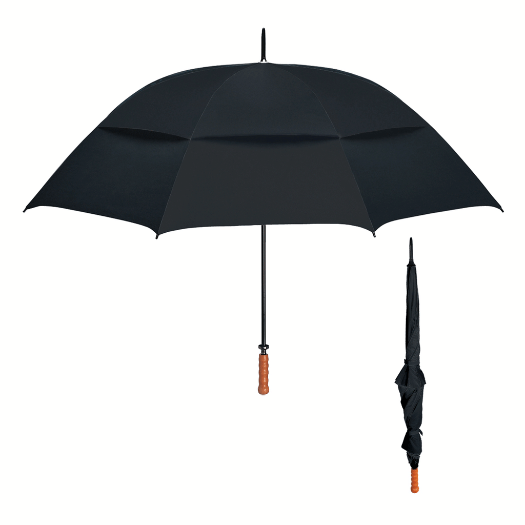HIT Black 68" Arc Windproof Vented Umbrella