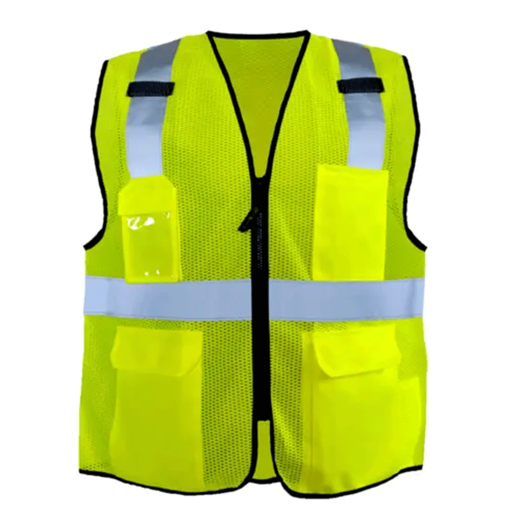 OccuNomix Men's Yellow High Visibility Classic Mesh Surveyor Safety Vest