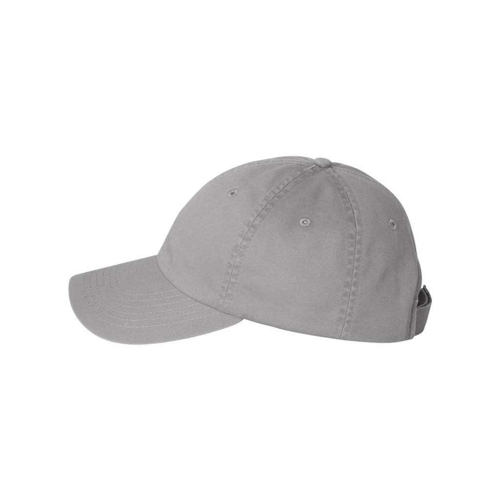 Valucap Grey Unstructured Washed Chino Twill Cap