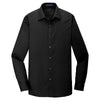 Port Authority Men's Deep Black Slim Fit Carefree Poplin Shirt