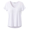 prAna Women's White Foundation Short Sleeve V Neck Top