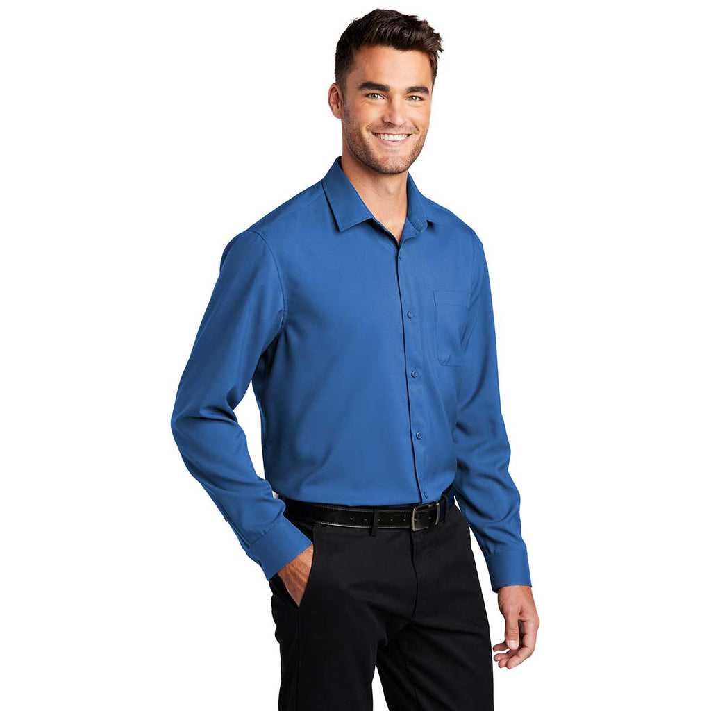 Port Authority Men's True Blue Long Sleeve Performance Staff Shirt