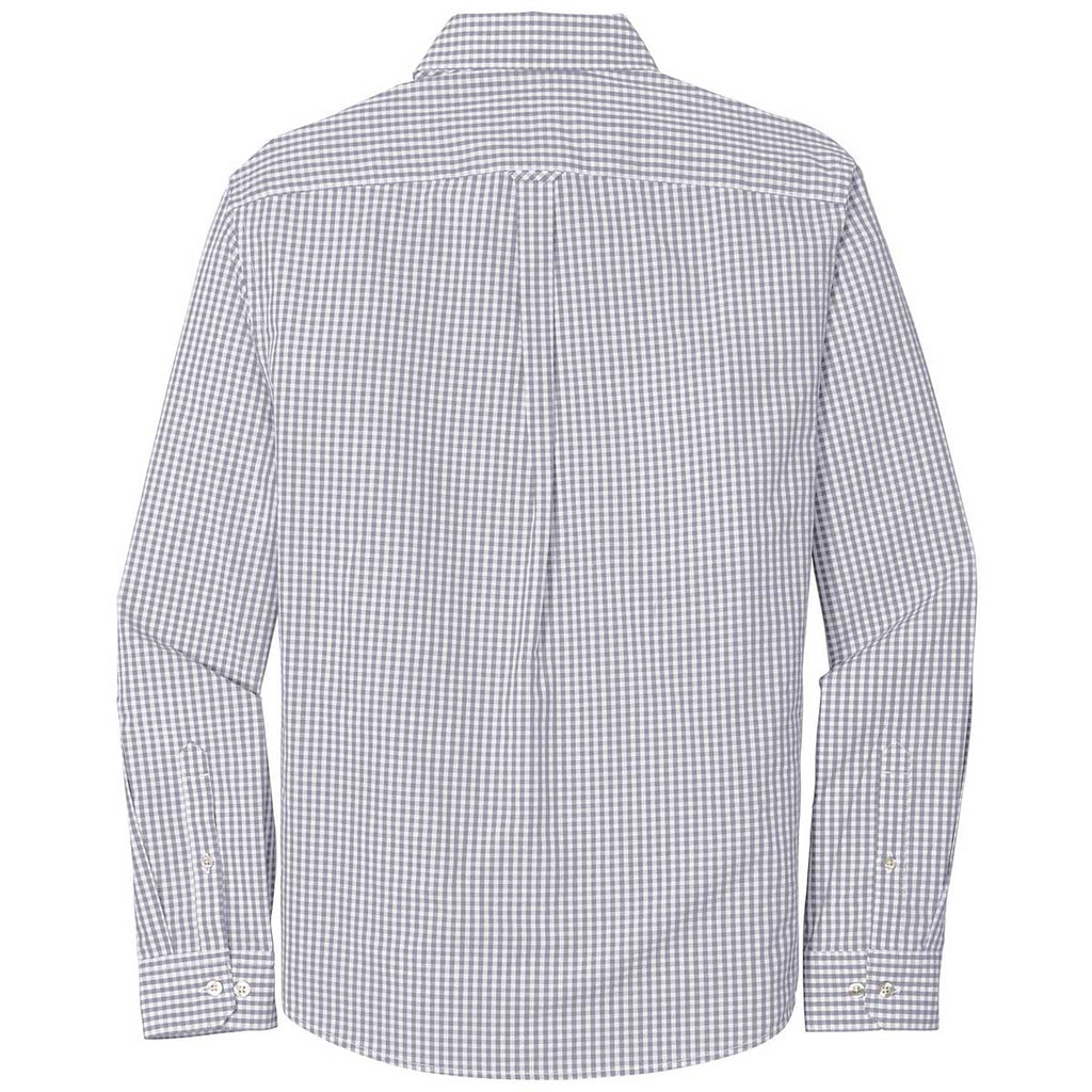 Port Authority Men's Gusty Grey/White Broadcloth Gingham Easy Care Shirt