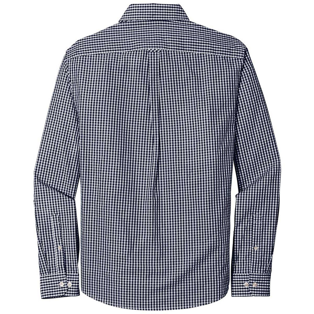 Port Authority Men's True Navy/White Broadcloth Gingham Easy Care Shirt