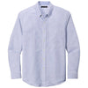 Port Authority Men's Oxford Blue/White SuperPro Oxford Stripe Shirt