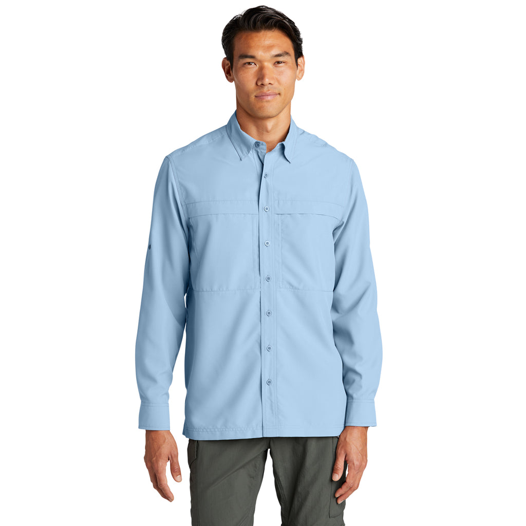 Port Authority Men's Light Blue Long Sleeve UV Daybreak Shirt