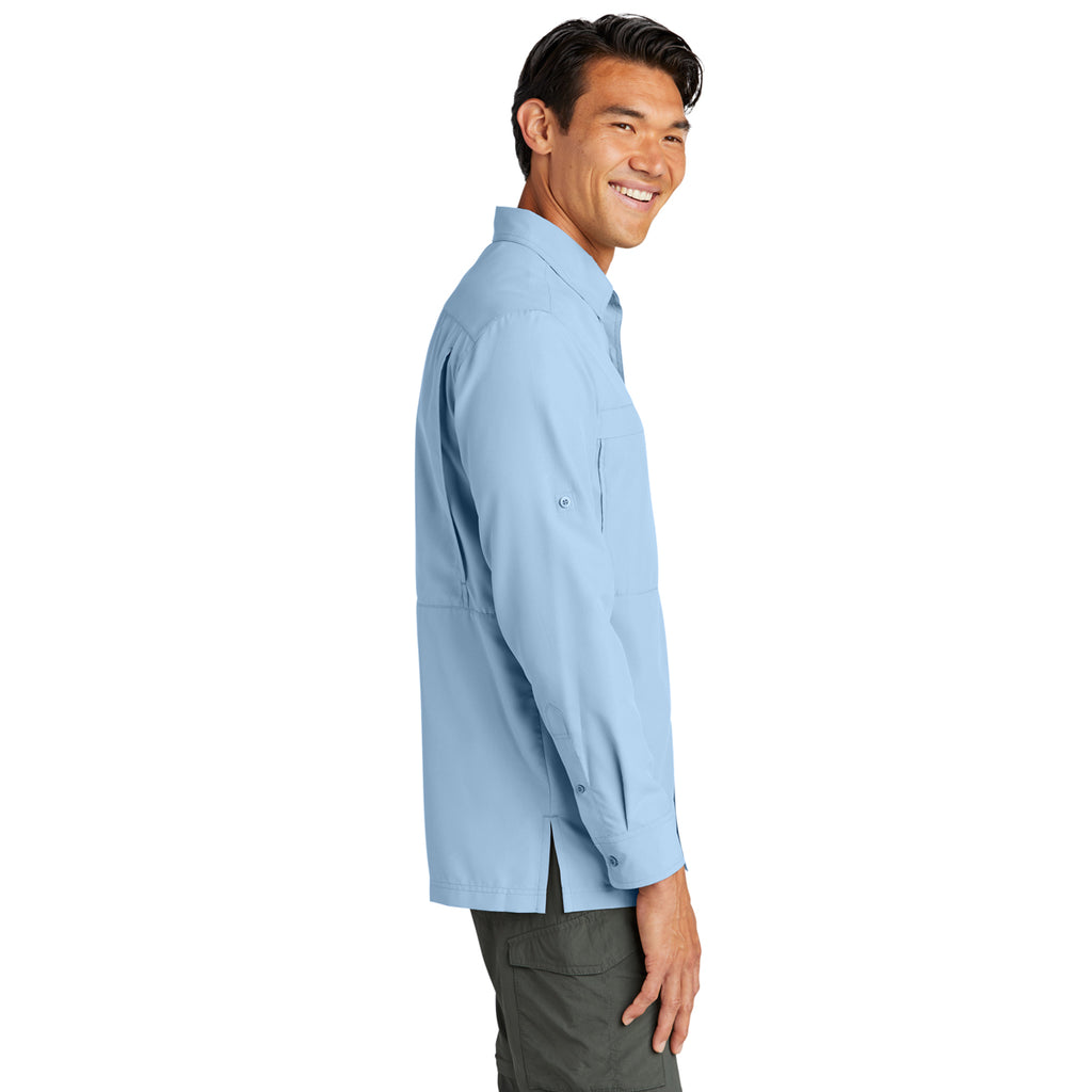 Port Authority Men's Light Blue Long Sleeve UV Daybreak Shirt