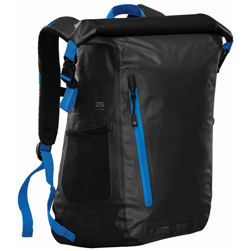 Stormtech Black/Azure Blue Rainier 25 Waterpoof Backpack