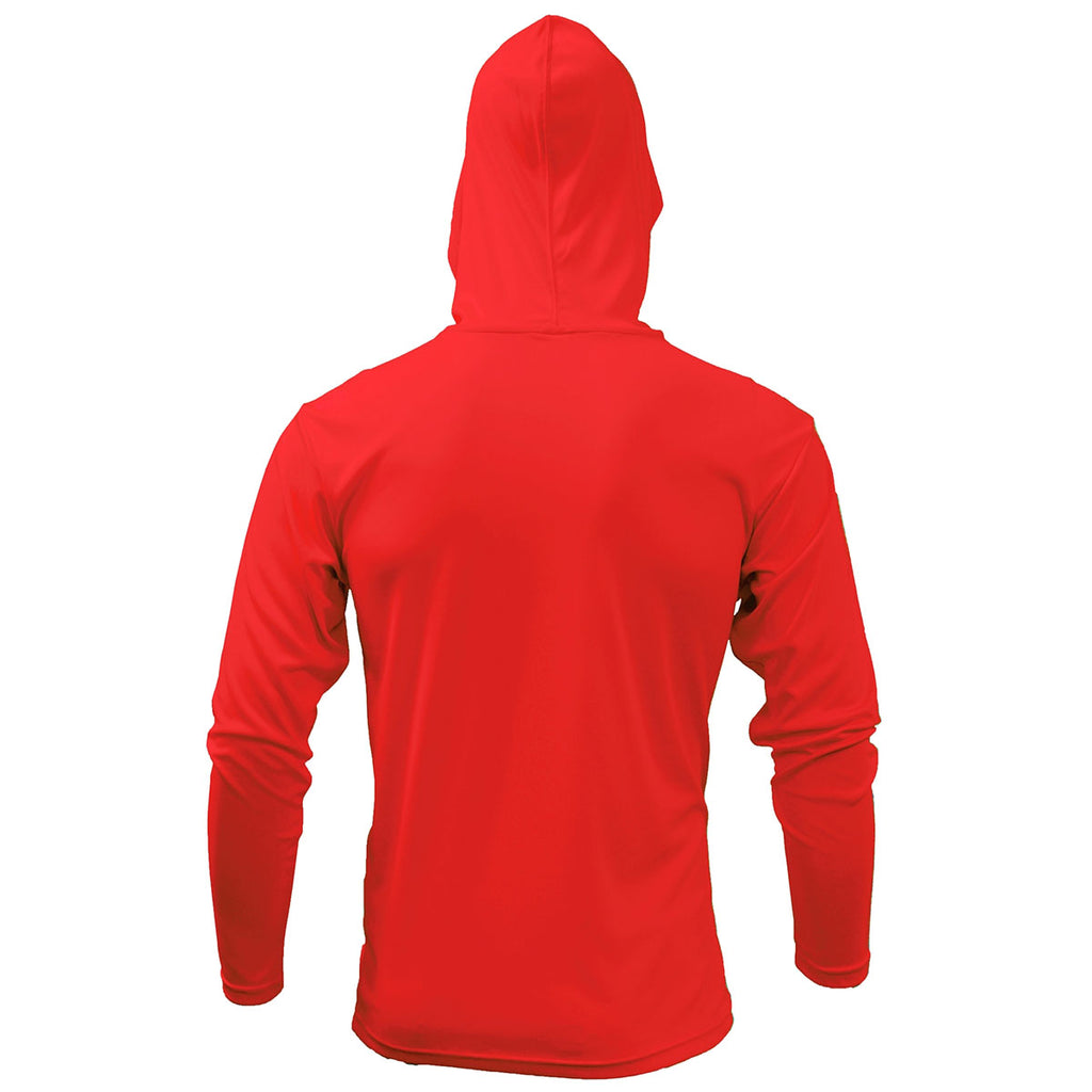 BAW Men's Red Xtreme-Tek Long Sleeve Hood