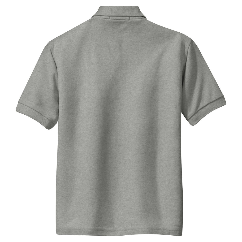 Port Authority Youth Cool Grey Silk Touch Polo