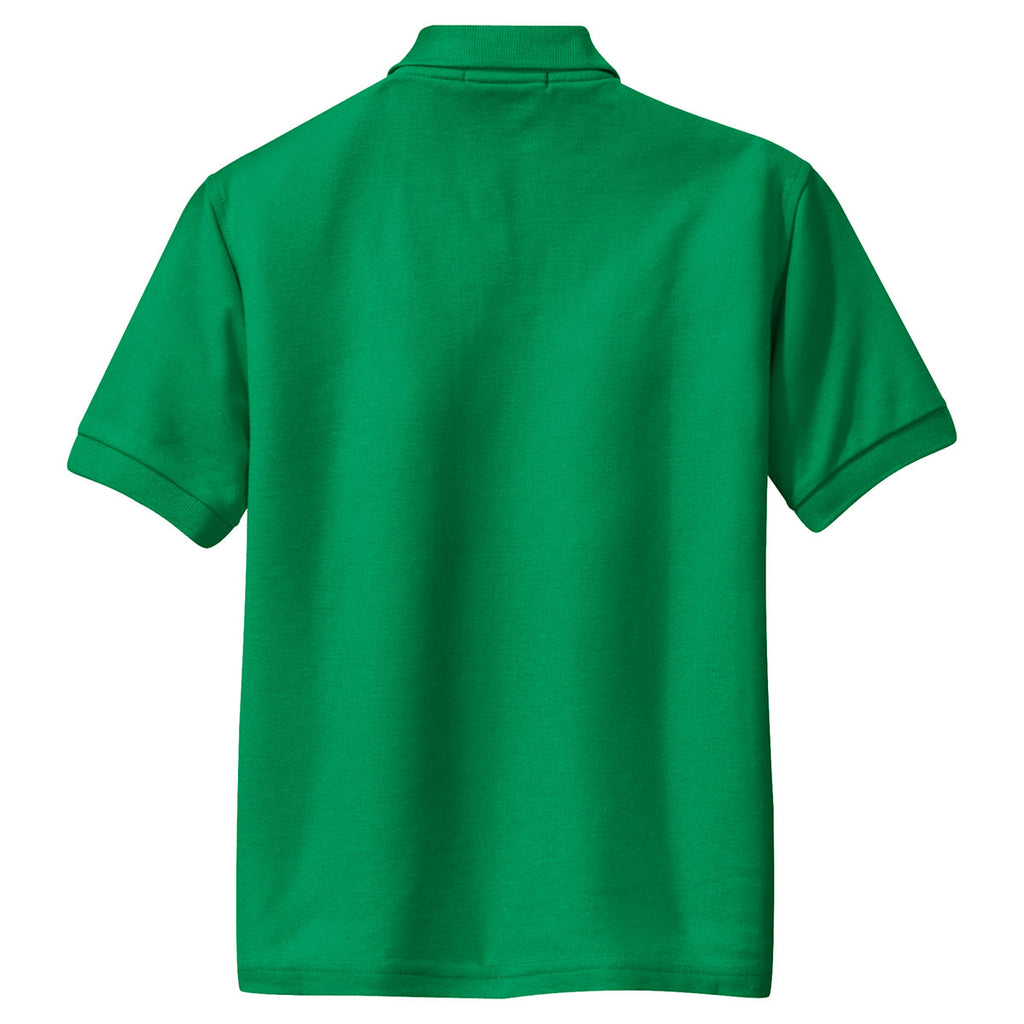 Port Authority Youth Kelly Green Silk Touch Polo