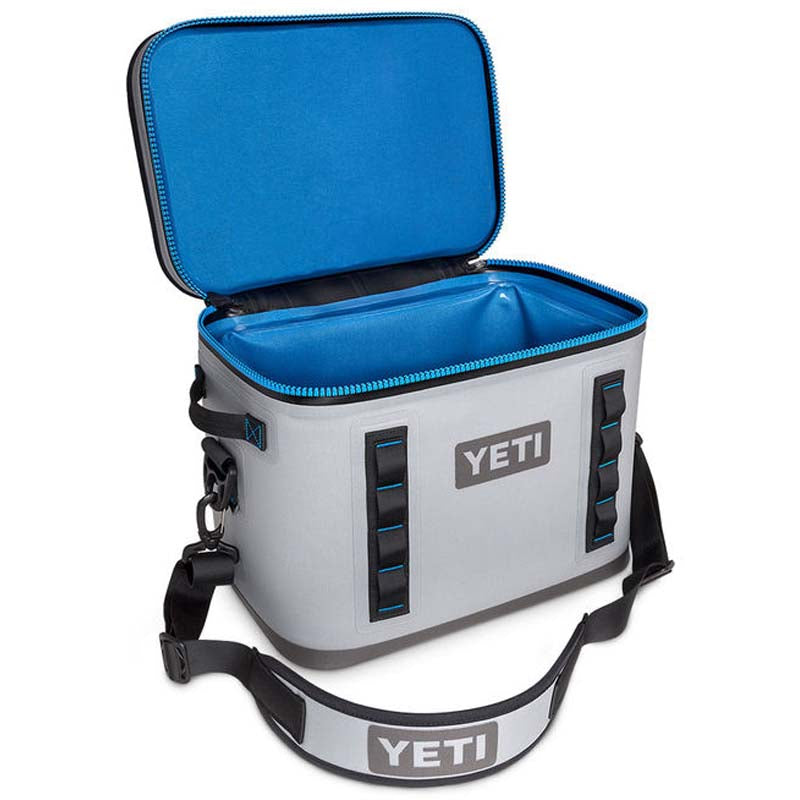 YETI Fog Grey/Tahoe Blue Hopper Flip 18 Cooler