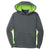 Sport-Tek Youth Dark Smoke Grey/Lime Shock Sport-Wick Fleece Colorblock Hooded Pullover