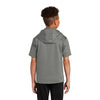 Sport-Tek Youth Dark Smoke Grey Sport-Wick Fleece Short Sleeve Pullover Hoodie