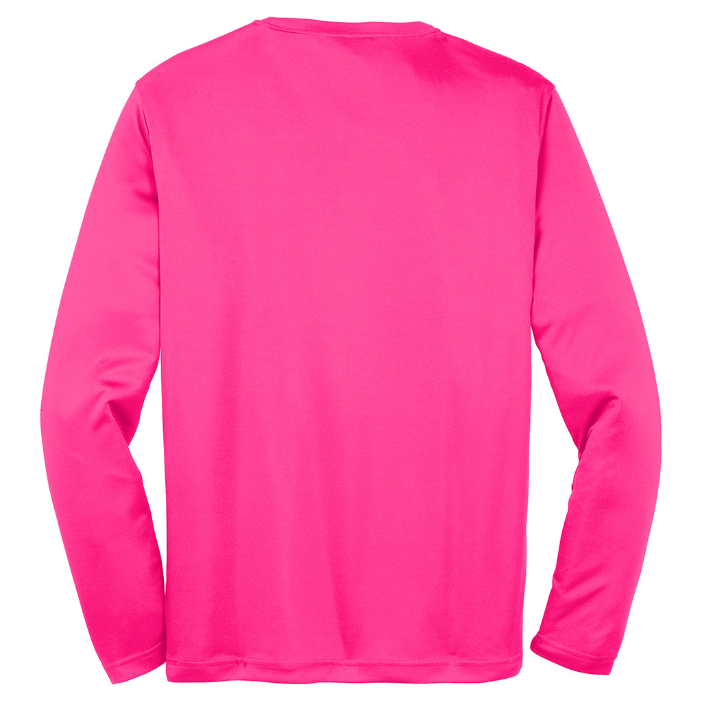 Sport-Tek Youth Neon Pink Long Sleeve PosiCharge Competitor Tee