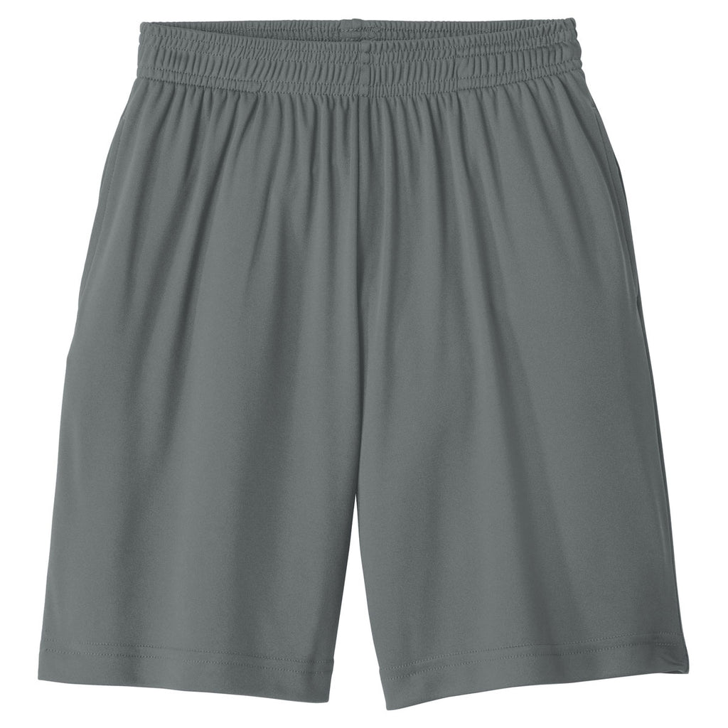 Sport-Tek Youth Iron Grey PosiCharge Competitor Pocketed Short