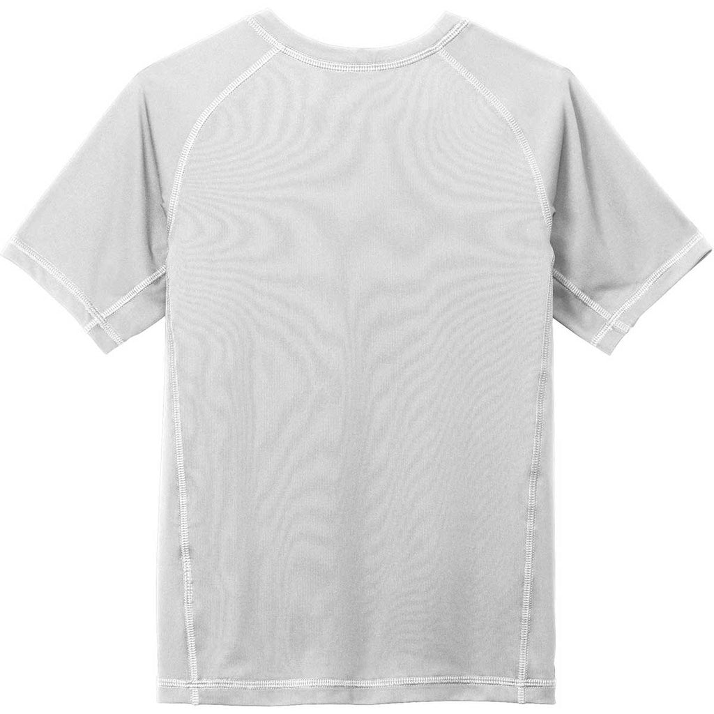 Sport-Tek Youth White Short Sleeve Rashguard Tee