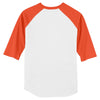 Sport-Tek Youth White/Deep Orange Colorblock Raglan Jersey