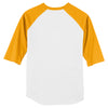 Sport-Tek Youth White/Gold Colorblock Raglan Jersey