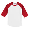 Sport-Tek Youth White/Red Colorblock Raglan Jersey