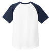 Sport-Tek Youth White/Navy Short Sleeve Colorblock Raglan Jersey