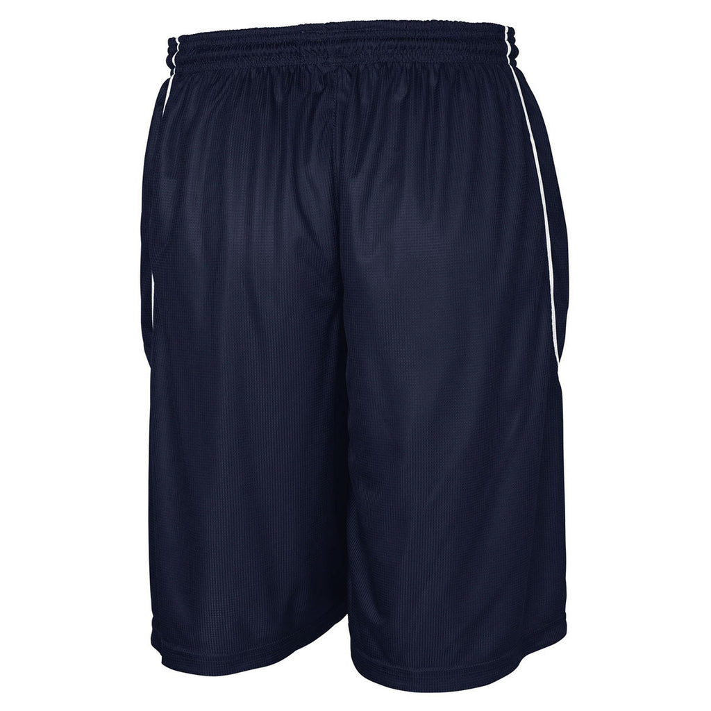Sport-Tek Youth True Navy PosiCharge Mesh Reversible Spliced Short