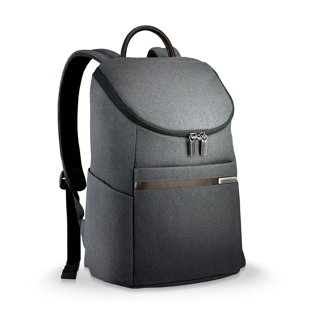 Briggs & Riley Grey Kinzie Street Small Wide-Mouth Backpack