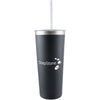 Gold Bond Inc Black 23 oz Double Wall Stainless Bottle with Straw